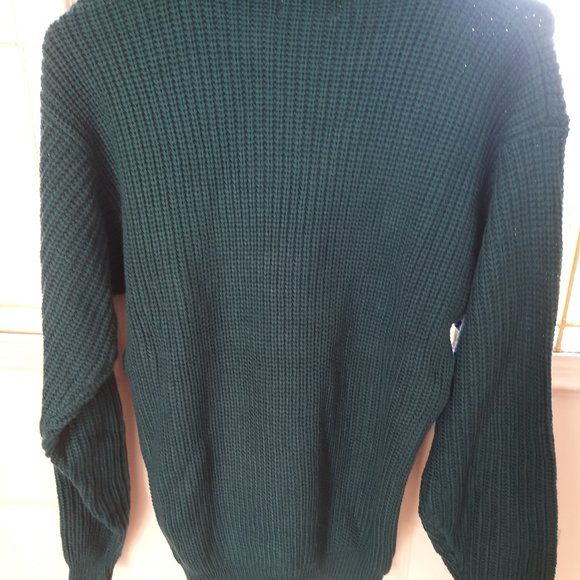 New 2 Tops Unisexe Fisherman sweater knit pullover Green & Blue size L - Picture 7 of 8